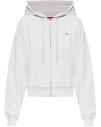 DIESEL - Crystal-Embellished Zip-Up Hoodie - Lyst