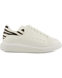 McQueen - Zebra-Panelled Leather Sneakers - Lyst