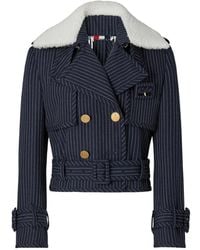 Thom Browne - High Twist Wool Cropped Trench - Lyst