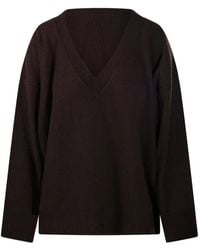 Roberto Collina - V-Neck Knitted Sweater - Lyst