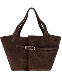 Liffner - Buckle-Detail Suede Tote Bag - Lyst