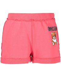 Moschino - Logo-Embroidered Jersey Shorts - Lyst