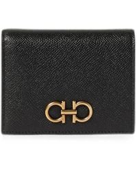 Ferragamo - Gancini Grained Leather Wallet - Lyst