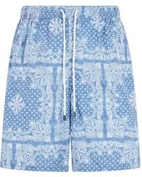 Fedeli - Paisley-Print Drawstring Swim Shorts - Lyst