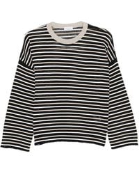Brunello Cucinelli - Pull Rayé À Col Rond - Lyst