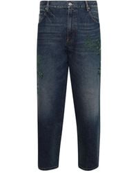 Bluemarble - Stonewashed Botanic-Embroidered Jeans - Lyst