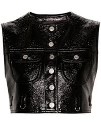 Courreges - Faux-Leather Cropped Vest - Lyst
