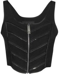 John Richmond - Zip-Fastening Chain-Embellished Top - Lyst