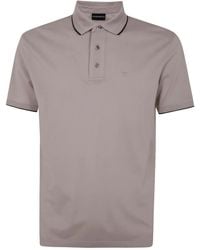 Emporio Armani - Embroidered-Logo Cotton Polo Shirt - Lyst