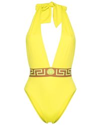 Versace - Badeanzug mit Logo-Print - Lyst