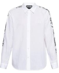 Versace Jeans Couture - Overhemd Met Geborduurde Bloemen En Lange Mouwen - Lyst