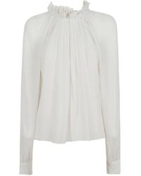 Alberta Ferretti - Ruffled Pleated Blouse - Lyst