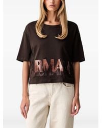 ARMANI EXCHANGE - Sequin-Logo T-Shirt - Lyst