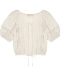 Ulla Johnson - Clara Pintuck-Detail Puff-Sleeve Blouse - Lyst