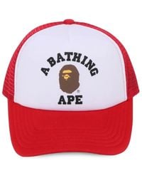 A Bathing Ape - College Logo-Print Mesh-Panel Trucker Cap - Lyst