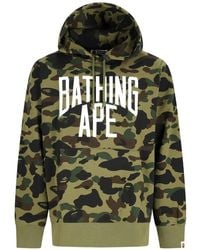 A Bathing Ape - 1St Camo Logo-Print Hoodie - Lyst