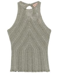 Twinset - Linen Knit Halter Top With Lurex - Lyst