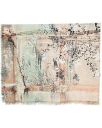 Pierre Louis Mascia - Graphic-Print Frayed Scarf - Lyst