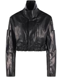 Rick Owens - Cropped Leather Jacket - Lyst