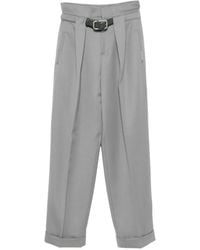 The Attico - Pleated Belted Trousers - Lyst
