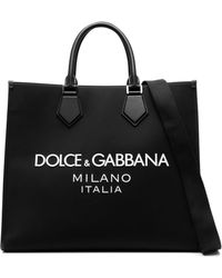 Dolce & Gabbana - Bolso shopper grande con logo en relieve - Lyst