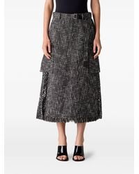 Sacai - Belted Pleated-Panel Skirt - Lyst
