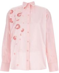 Des Phemmes - Crystal-Embellished Button-Front Shirt - Lyst