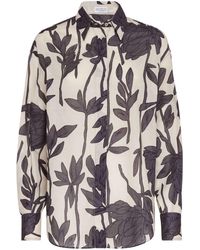 Brunello Cucinelli - Floral-print Cotton Shirt - Lyst