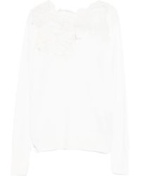 Ermanno Scervino - Lace-Insert Long-Sleeve Top - Lyst