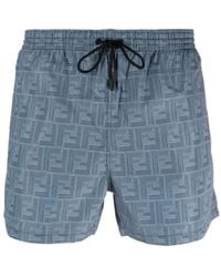 Fendi - Ff-print Drawstring Swim Shorts - Lyst
