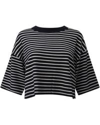 Weekend by Maxmara - Striped Cropped T-Shirt - Lyst