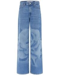 Guess - Printed Wide Leg Jeans - Lyst