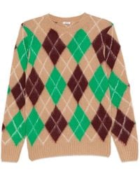Aspesi - Argyle-Pattern Sweater - Lyst