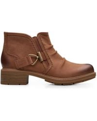 Clarks - Hearth Clara Buckled Leather Ankle Boots - Lyst