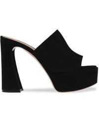 Gianvito Rossi - Holly 70mm Platform Suede Mules - Lyst