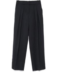 Frankie Shop - Wool Blend Wide Leg Trousers With Belt Loops - Lyst