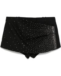 The Attico - Rhinestone-Embellished Shorts - Lyst