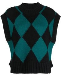 La DoubleJ - Pullunder Mit Argyle-Muster - Lyst