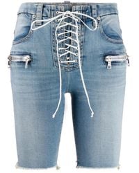 Unravel Project - Lace-Up Denim Shorts - Lyst