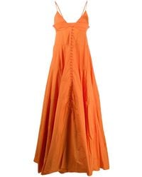 Jacquemus Длинное Платье La Robe Manosque - Оранжевый
