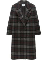 MSGM - Checked Double-Breasted Coat - Lyst