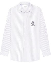 Sporty & Rich - Crown-Embroidered Oversize Striped Cotton Shirt - Lyst