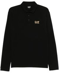 EA7 - Rubberised-Logo Polo Shirt - Lyst