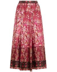 Pierre Louis Mascia - Aloe Floral A-Line Midi Skirt - Lyst