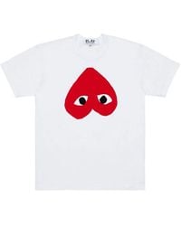 Comme des Garçons - Play Heart Print T-Shirt - Lyst