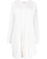 Ports 1961 - Flutter Knitted Long-sleeve Dress - Lyst