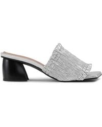 Ganni - Smock-Detail Kitten-Heel Mules - Lyst