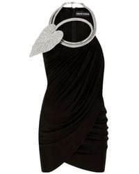 David Koma - Leaf-Embellished Draped Mini Dress - Lyst