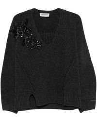 ERMANNO FIRENZE - Bead-Embellished Layered-Effect Sweater - Lyst