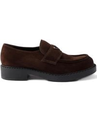 Prada - Chocolate Loafer Mit Triangel-Logo - Lyst